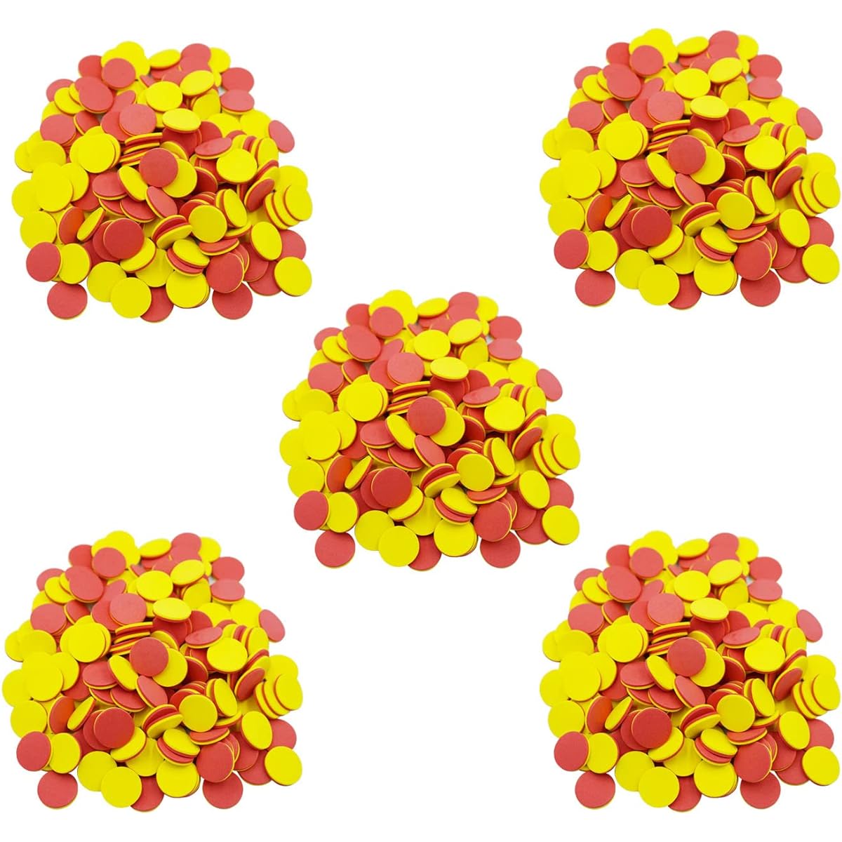 DNB 1000 Pieces 1 Inch Double Sided Red Yellow Foam Counters for Kids Early Learning Math Counting Chips