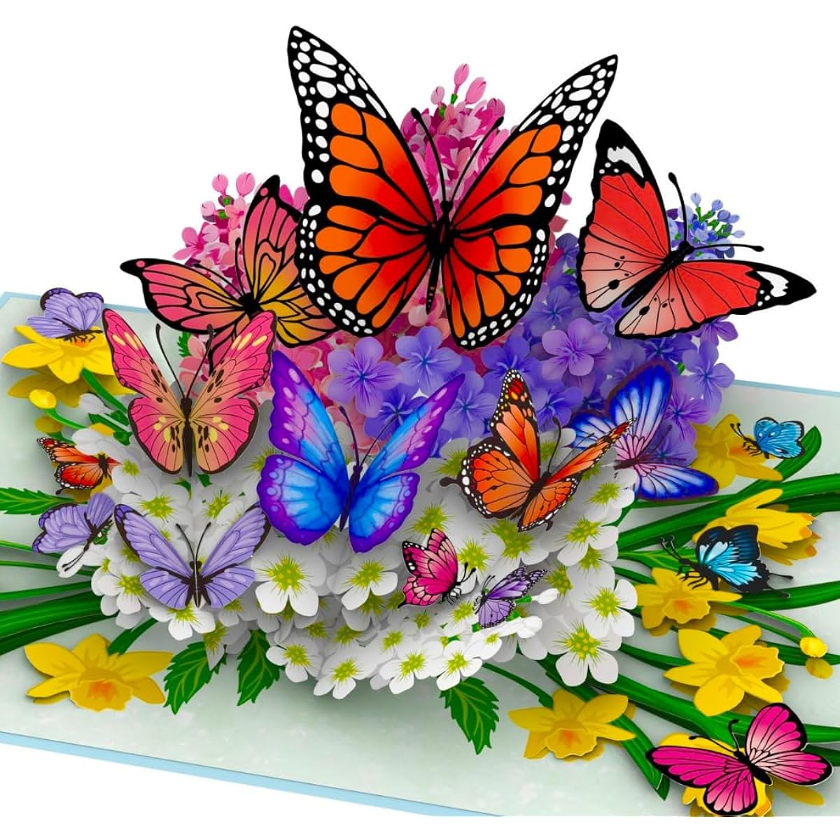 Hartensteler® Pop-Up Card Butterflies in Nature - 3D Butterfly Card for Wife, Girlfriend & Mother (Birthday Card, Get Soon, Thank You, Anniversary)