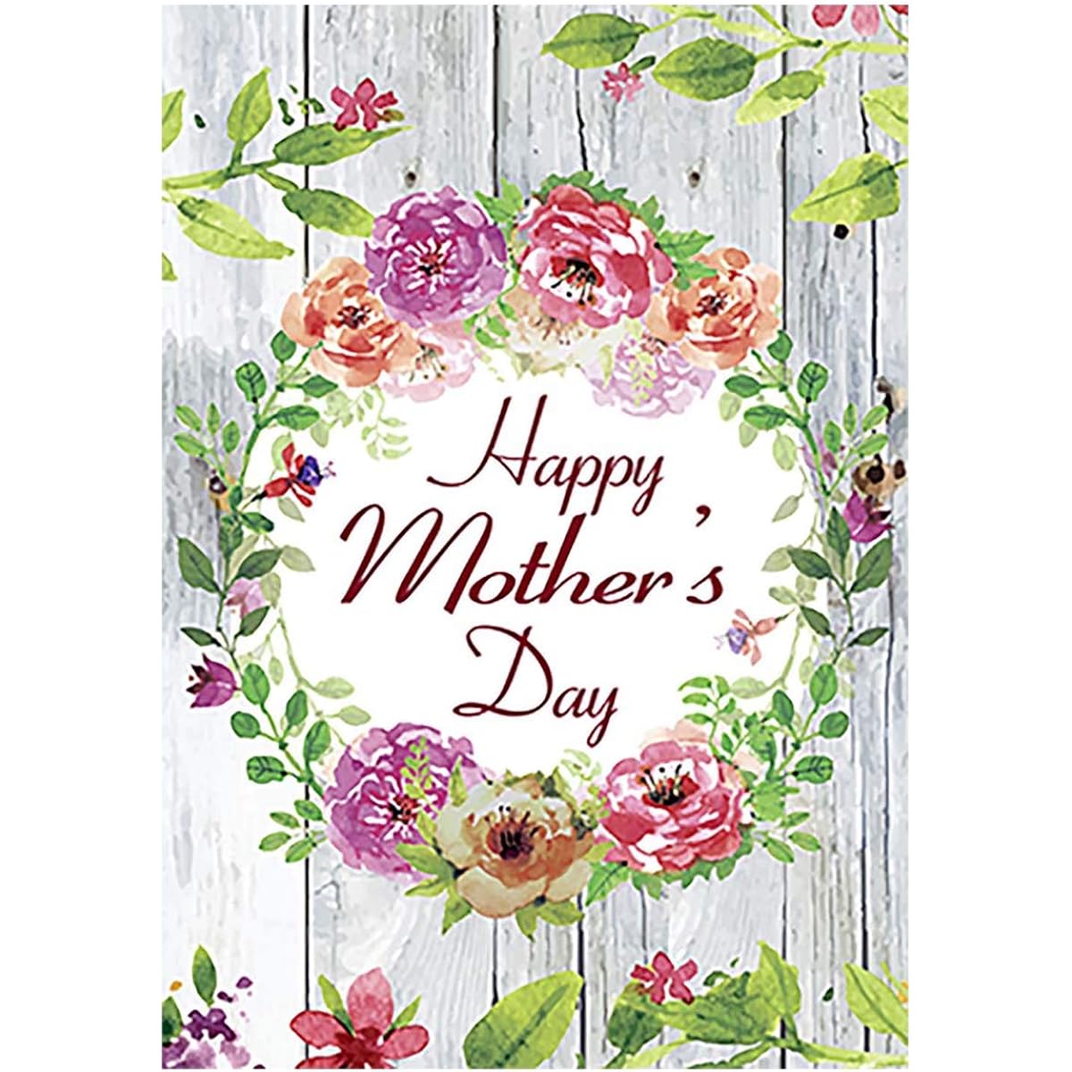 Morigins Happy Mother's Day Wreath Love Double Sided Decorative Holiday Garden Flag 12.5x18 inch