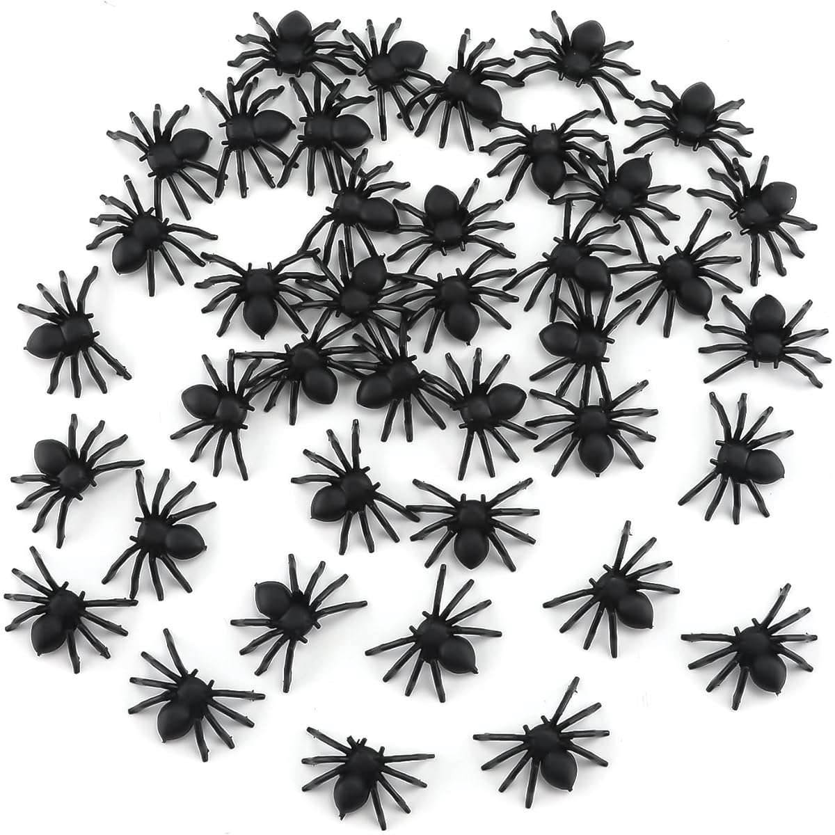 50pcs Realistic Spiders Halloween Decoration Plastic Mini Spiders Black Real Scary Spiders Prank Halloween Haunted House Decoration Halloween Party Fool's Day