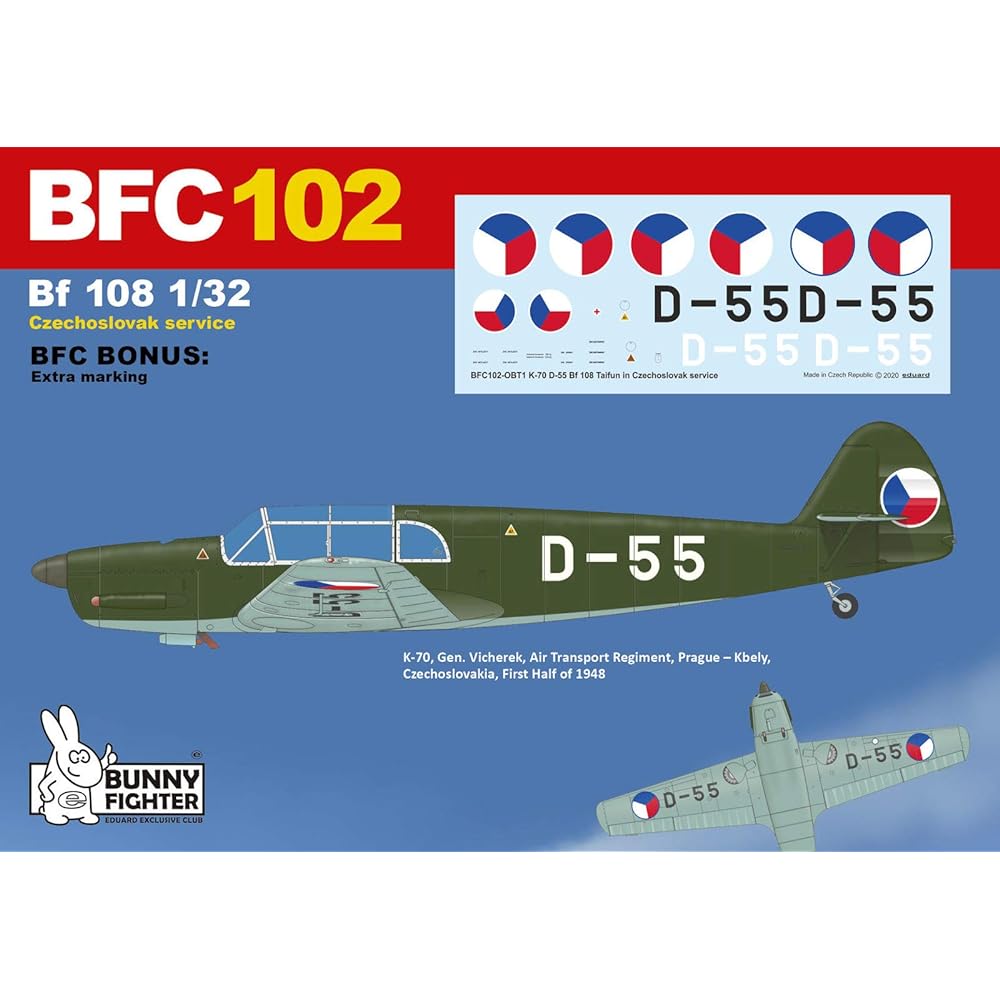 Eduard 1/32 Bunny Fighter Club Czech Air Force Avia K-70 (Bf108) Czechoslovakia Plastic Model EDUBFC102