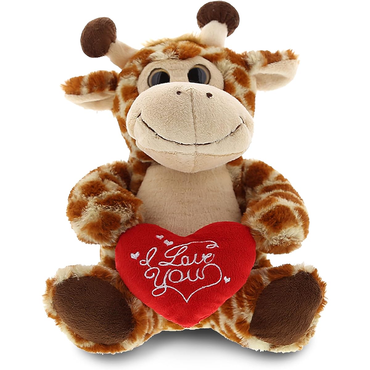 dolibu Sitting Giraffe I Love You Valentines Stuffed Animal - Heart Message - 7 Inches - Super Soft Plush - Item # K5191 - 5998