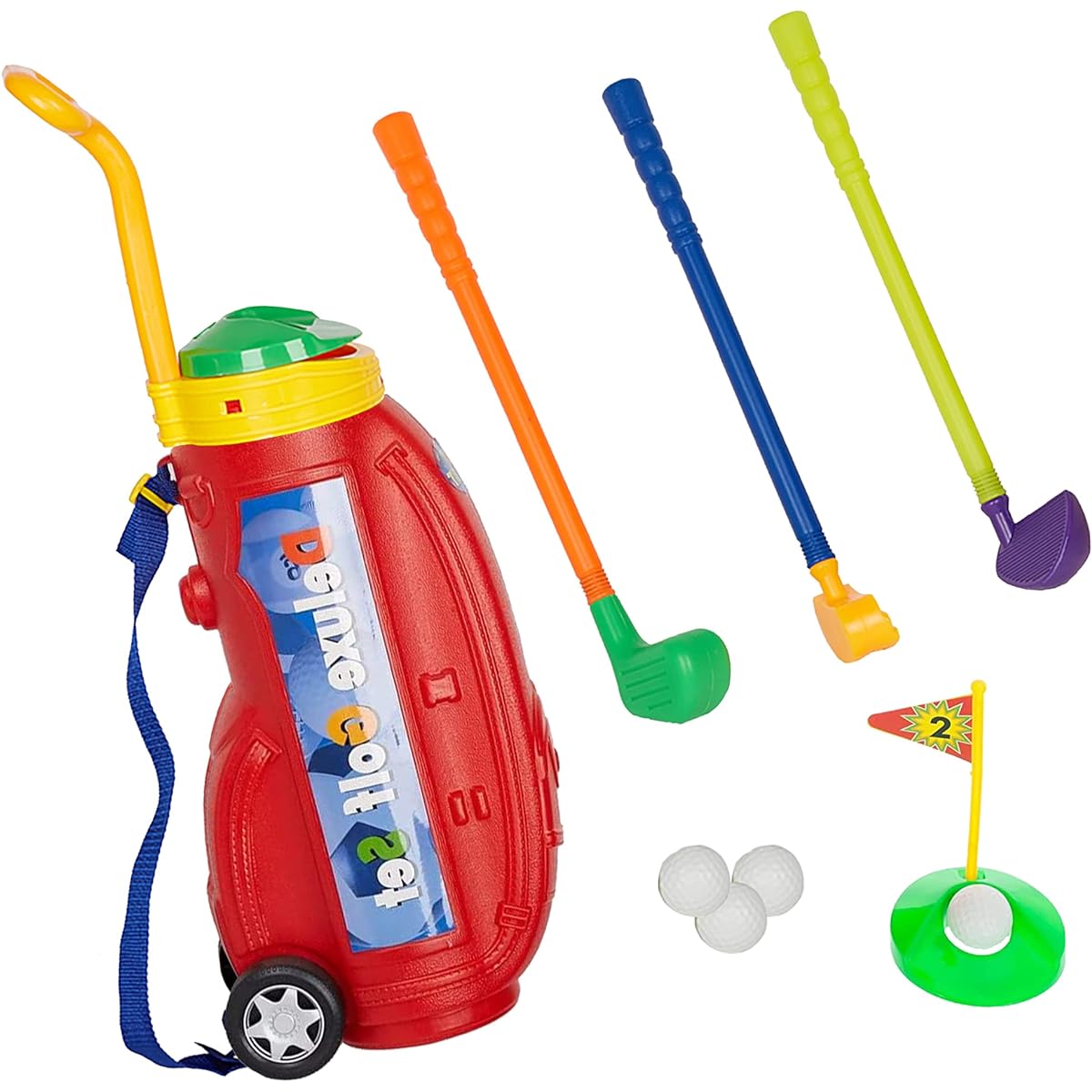 COLORTREE Easy Hit Toy Golf Set Children Sport Golf Cart
