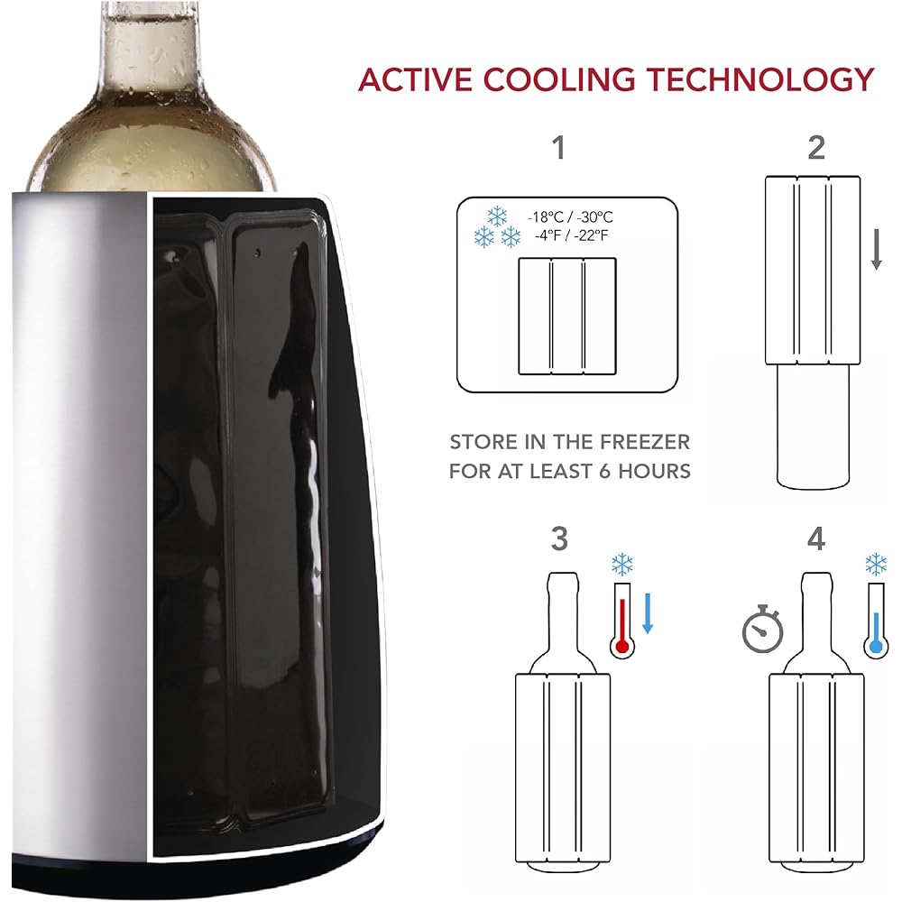 [Regular Imported Product] Vacu Vin Wine Cooler Prestige Stainless Steel
