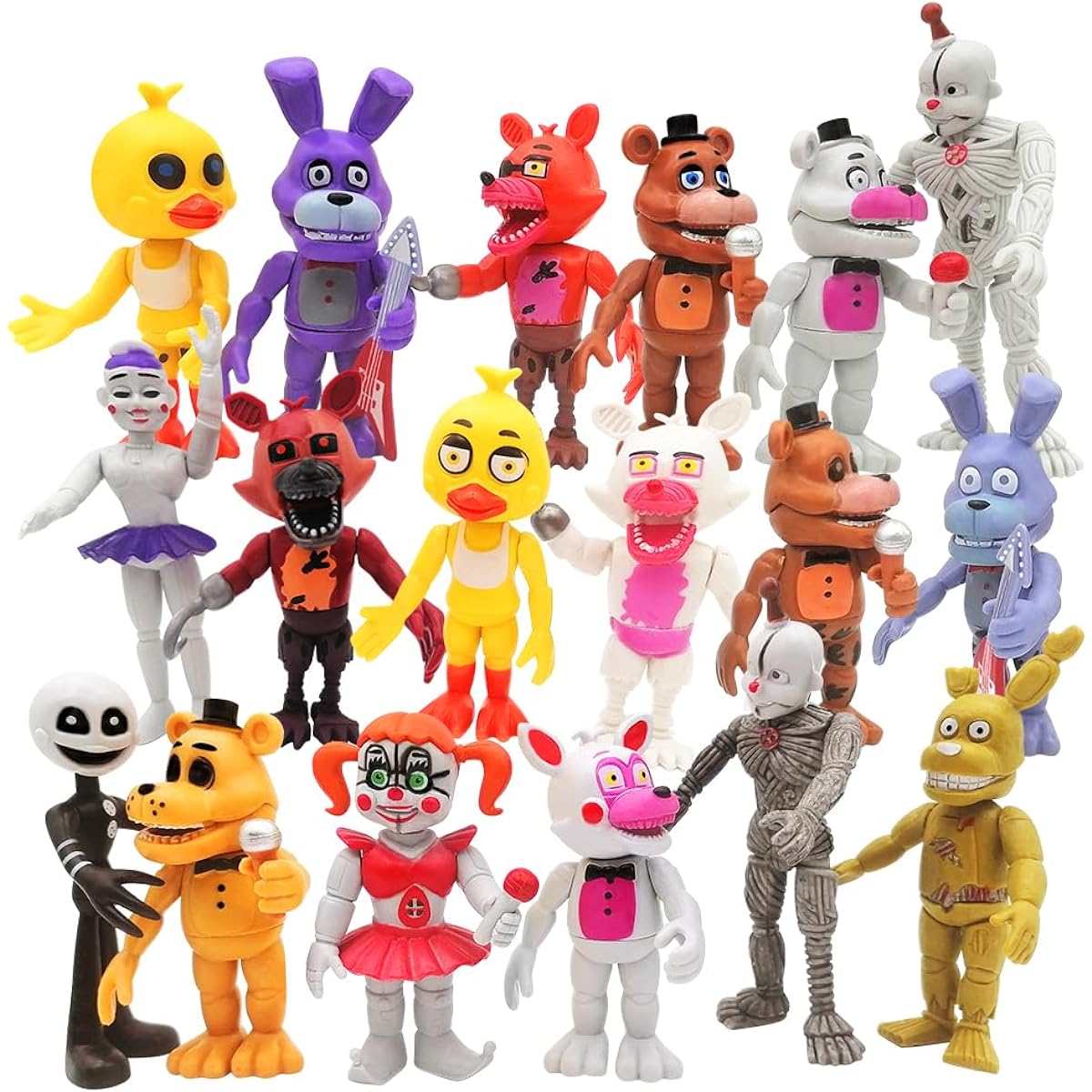 Minaso Action Figure Toys, 18pcs Game Figure Toys Movable Joint Toy Dolls Collectible Figure Gifts for Kids and Cake Topper
