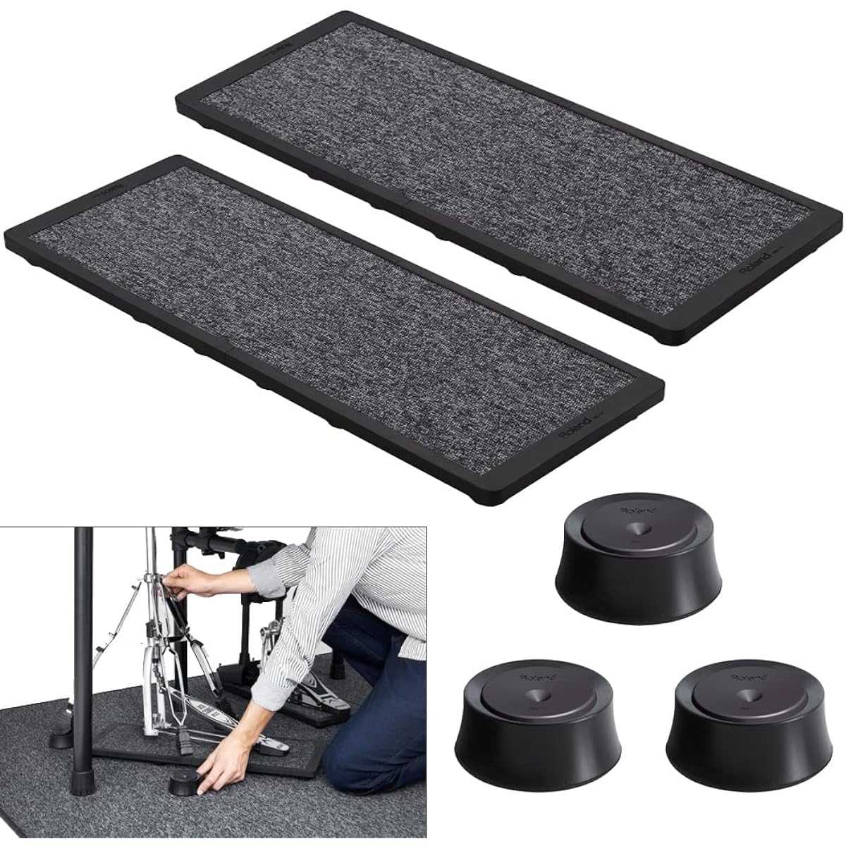 Roland Anti-Vibration Noise Eater Set NE-10 x 2 NE-1 x 3 For use with electronic drum hi-hat stand and single pedal Roland