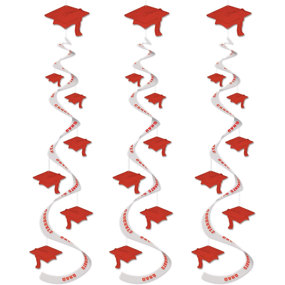 Beistle Congrats Grad Hanging Swirl One Size Red