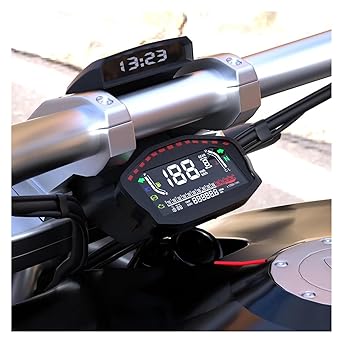 LED Indicator Odometer Fits for B&MW 2,4 Cylinder Motorcycle Universal Digital Backlight Odometer LCD Speedometer (Color : B)