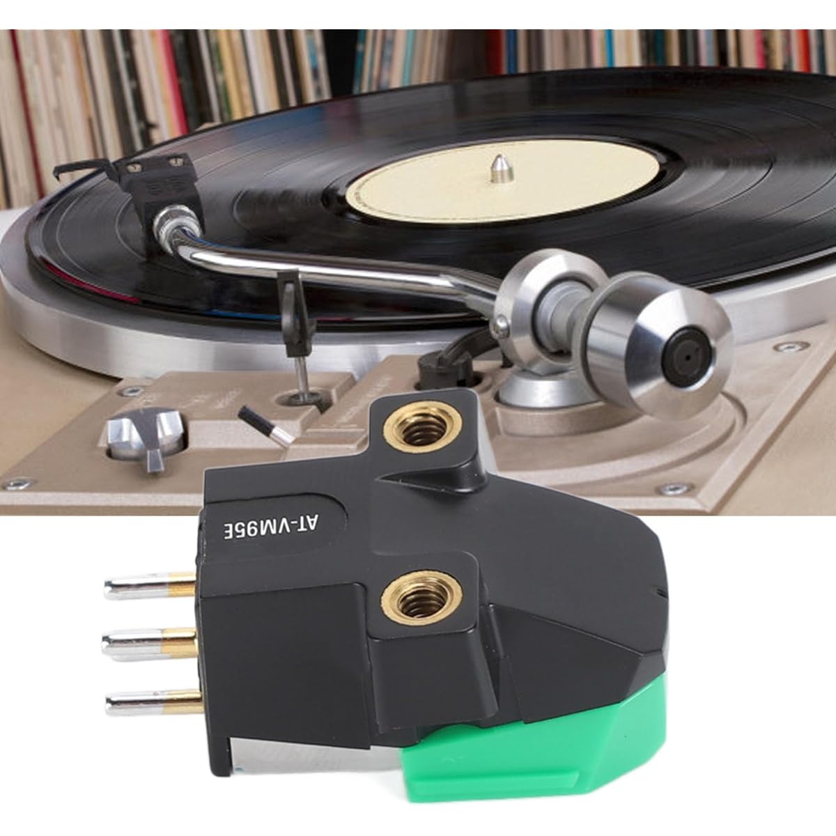 VM95E Dual Moving Magnet Turntable Cartridge, High Performance, Dual Magnet Technology, Tyrus Protector Device, Universal Compatibility for Gramophone Record Players