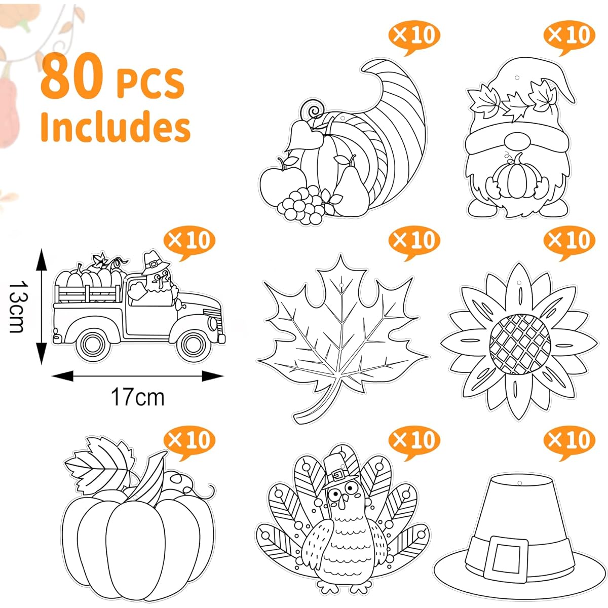 Qeeenar 80 Pieces Thanksgiving Window Art Painting DIY Suncatcher Paper Turkey Paint Art Suncatcher Craft Coloring Pumpkin Suncatcher Suncatcher Kids Girls Boys Classroom Harvest Party Activities