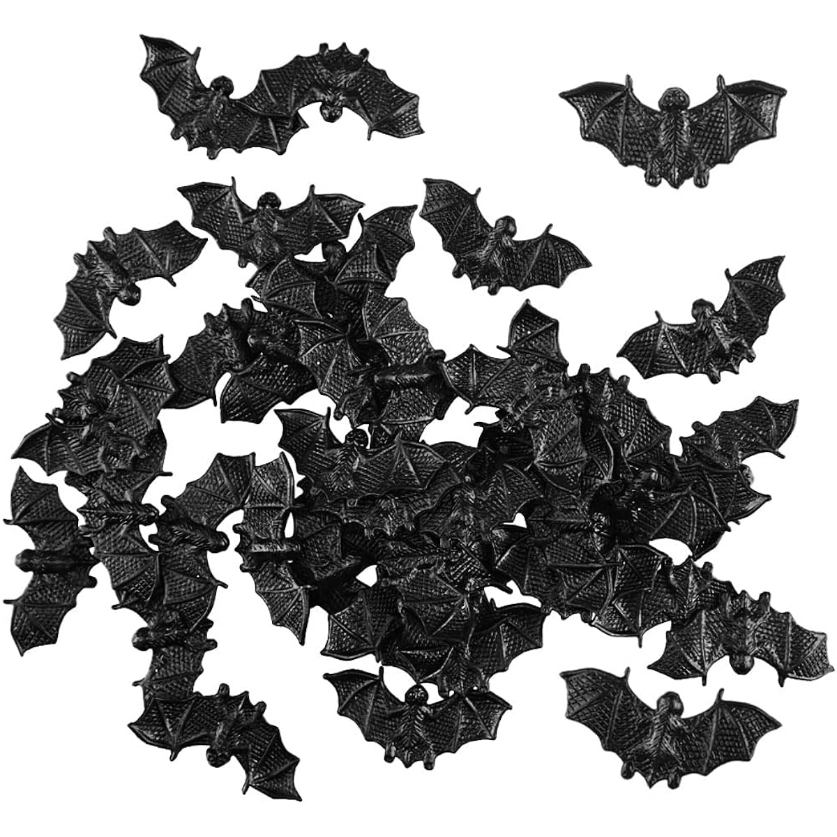 Saktopdeco 40pcs Black Bats Halloween Decorations Mini 3D Bats Plastic Toys Party Favors Artificial Bats for Crafts Spooky Scary Prank Toys