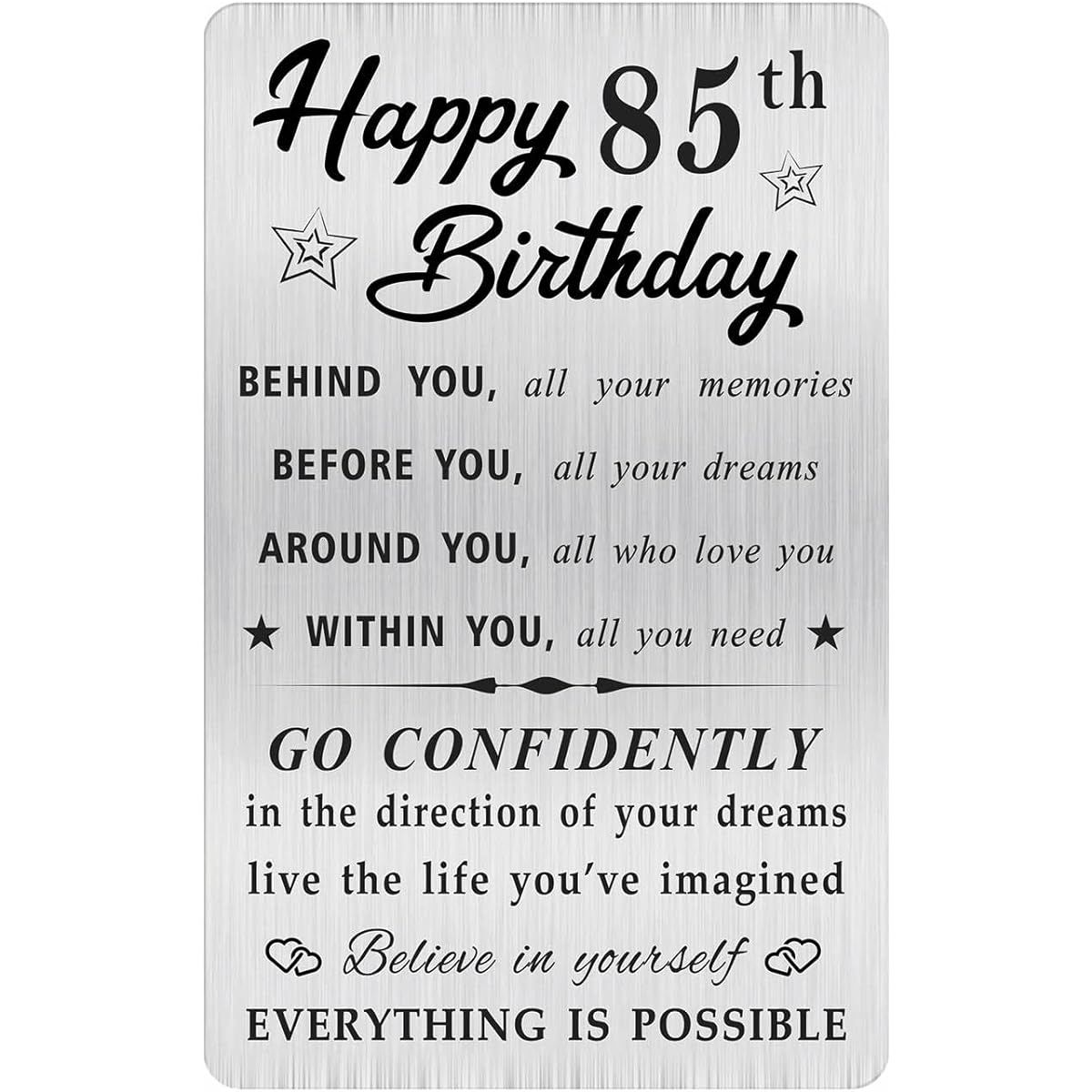MOQIYXL Happy 85th Birthday Cards for Men Women Small Engraved Wallet Card for 85th Birthday Gift