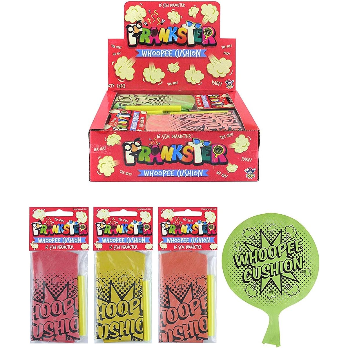 Henbrandt Whoopee Whoopie Cushion Birthday Party Loot Bag Fillers - Joke Toy Prizes for Kids (40)