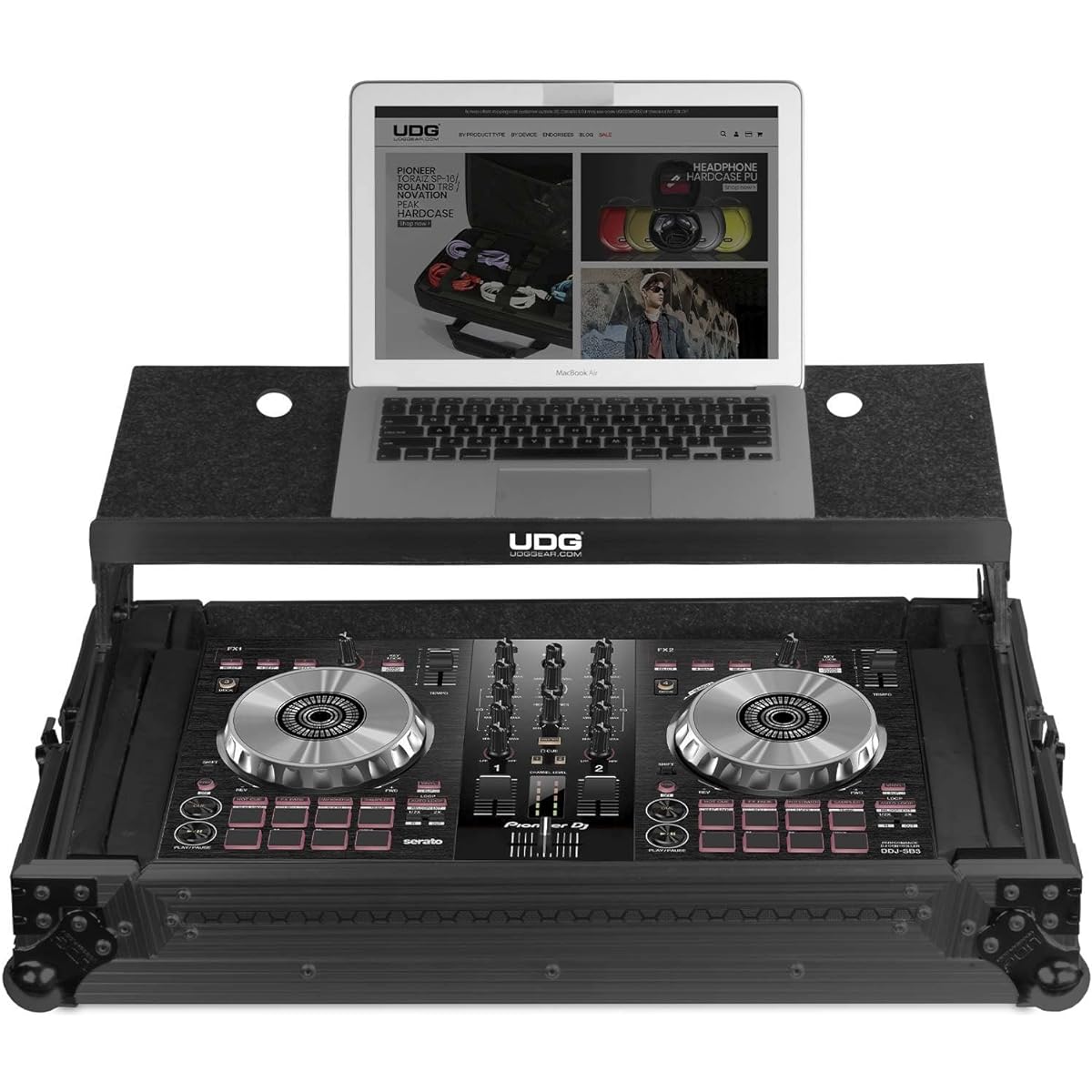 UDG Ultimate Flight Case Multi Format XL Black MK3 Plus (Laptop Shelf) Flight Case DJ Equipment Case Hard Case