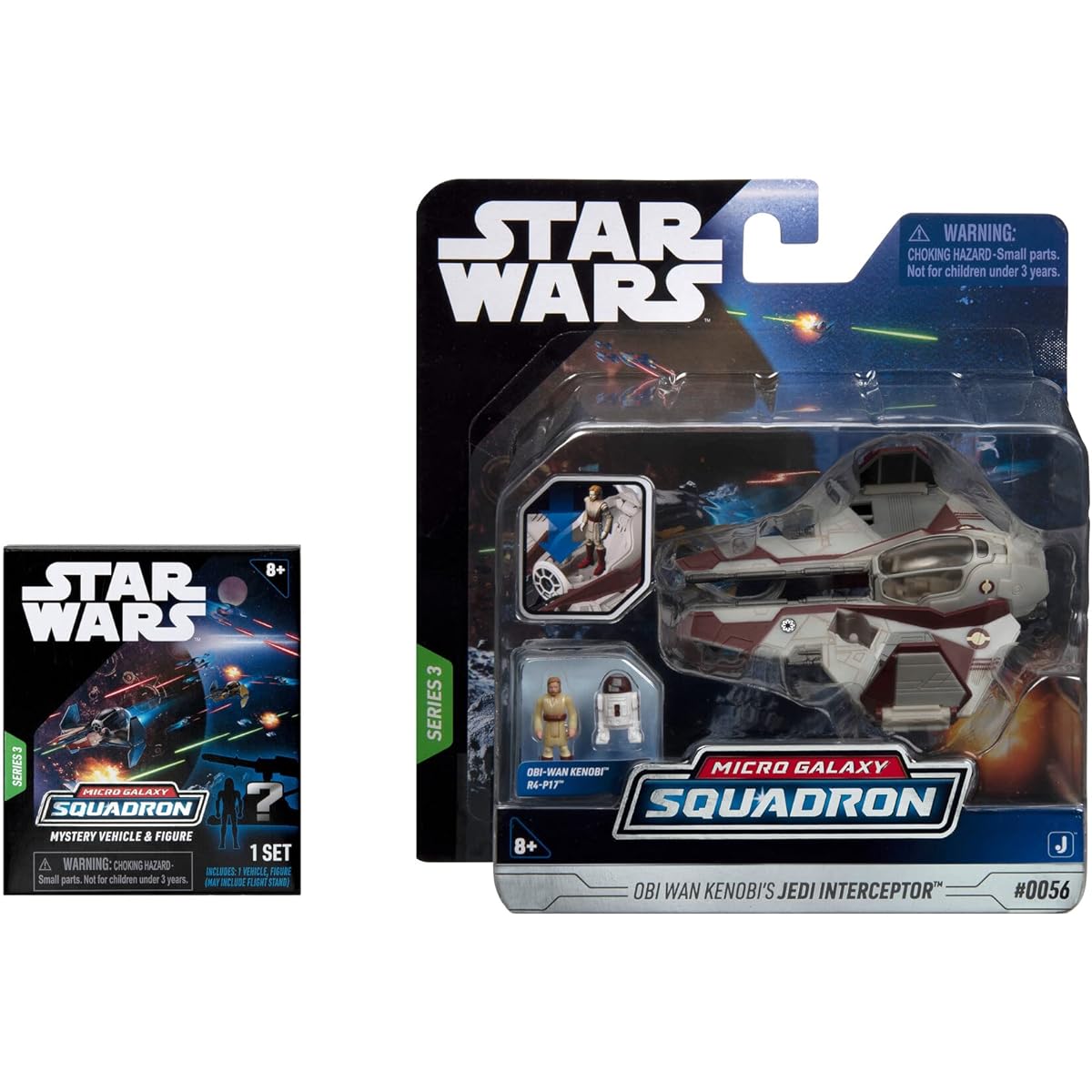 STAR WARS Micro Galaxy Squadrons OBI-Wan Kenobi's Jedi Interceptor Mystery Set - 3" Light Armor Class and Scout Class Vehicles with Accessories