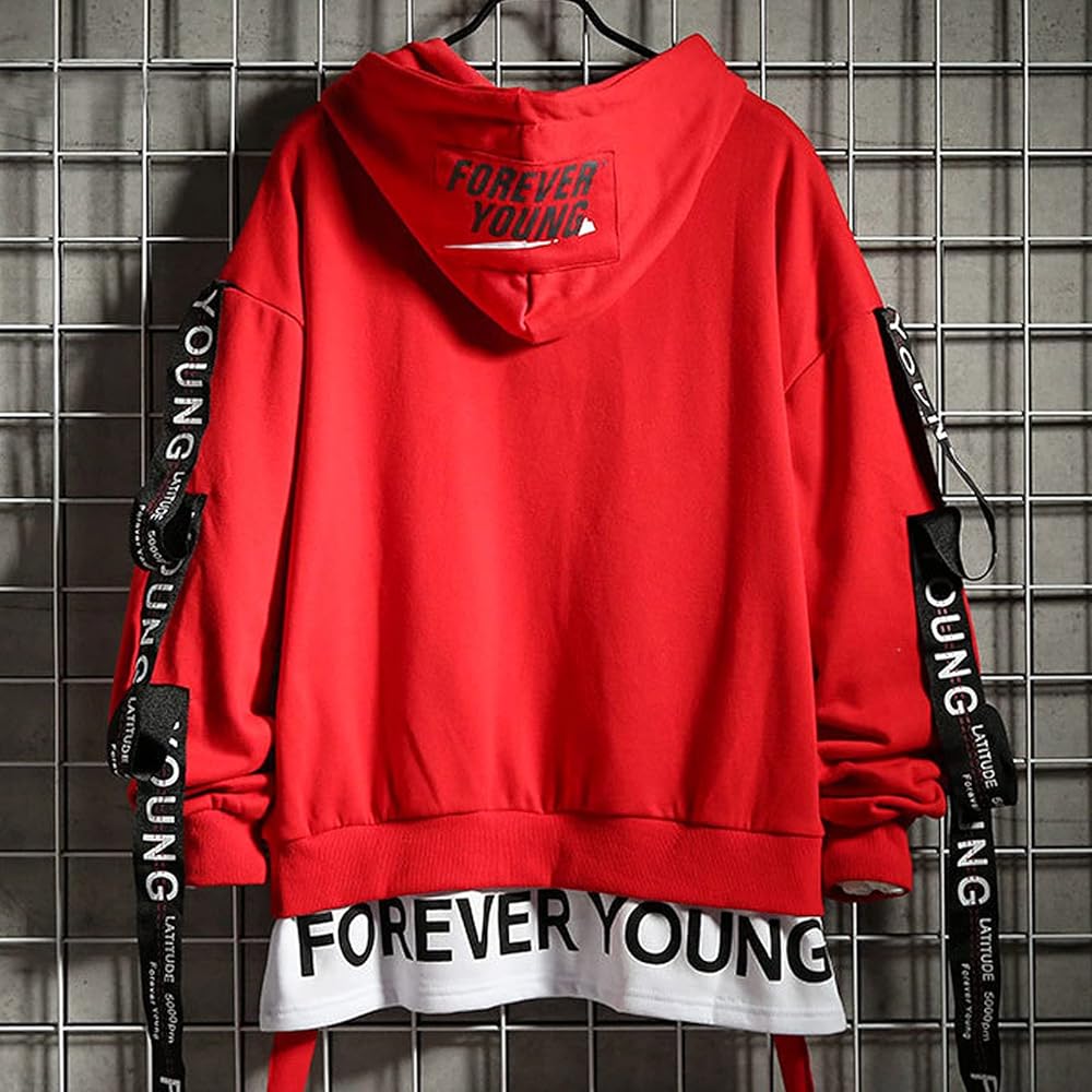 Sukinana Hoodie Men's Large Size Autumn Clothes Long Sleeve Cotton Hip Hop Hooded Sweatshirt Pullover Harajuku Style Korean Sweatshirt Clothes Spring Autumn