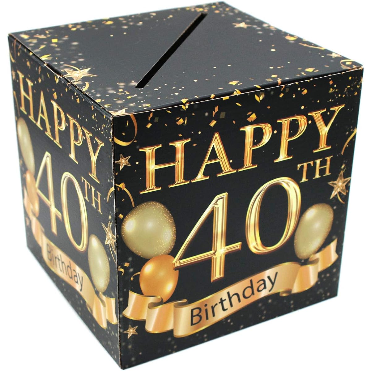 Birthday Party Decorations Party Supplies 40th Birthday Ballot Box 40th Birthday Cheers Card Box 1 Set (Black)