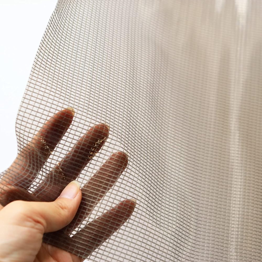 NBK Vinyl Fabric Net Check Small Smoke Gray Approximate Width 65cm 5m Sold Cut MF34-10-5R