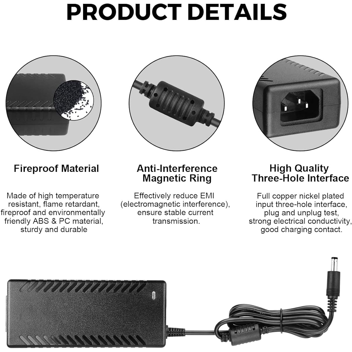LeTaoXing 36V 3A Power Adapter AC 100V~240V to DC 36 Volt Converter 108W 3amp 36 Vdc 36V/3A Transformer 5.5x2.5mm Plug for Engraving Printer Electric Drill LED Strip Light Water Pump