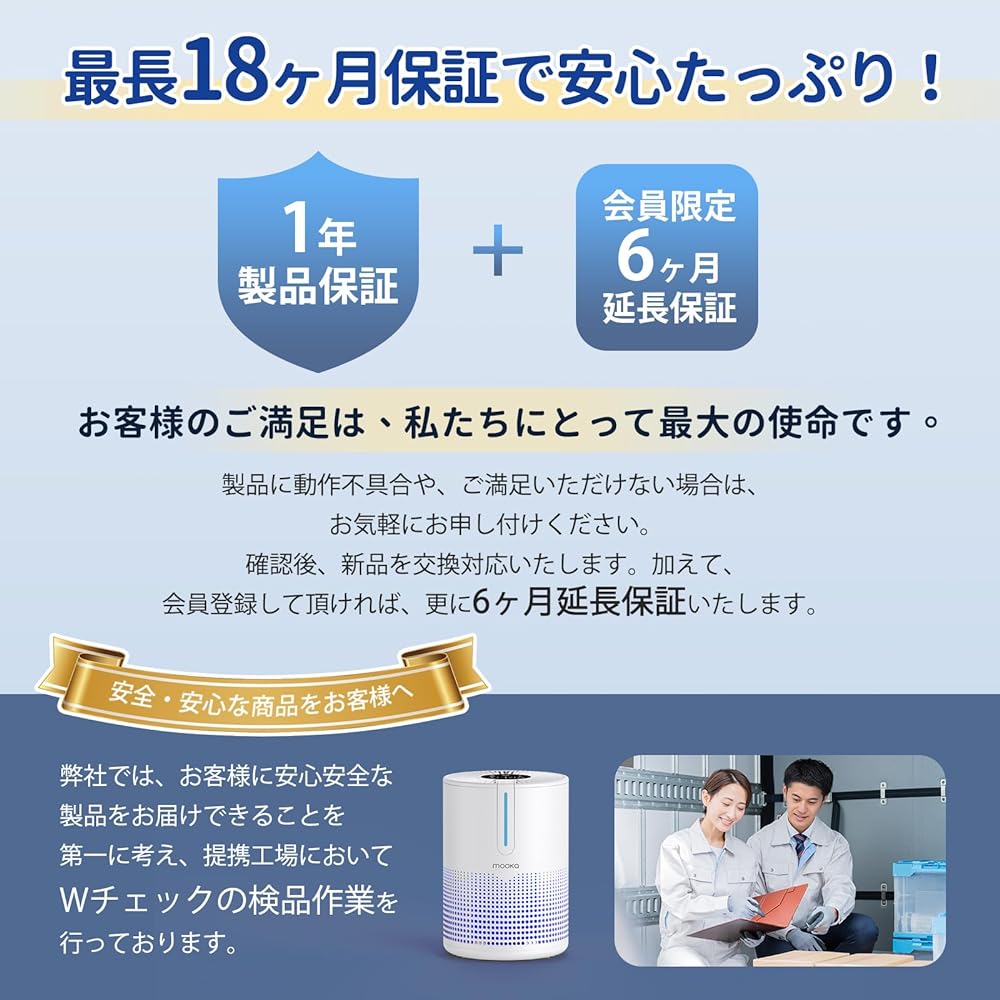 MOOKA Air Purifier, Tabletop, Small, Compact Air Purifier, Compatible with Energy Conservation, 360° Circulation Cleaner, Aroma Compatible, Triple Virus Removal, Allergy Prevention, Hepa Filter, Easy