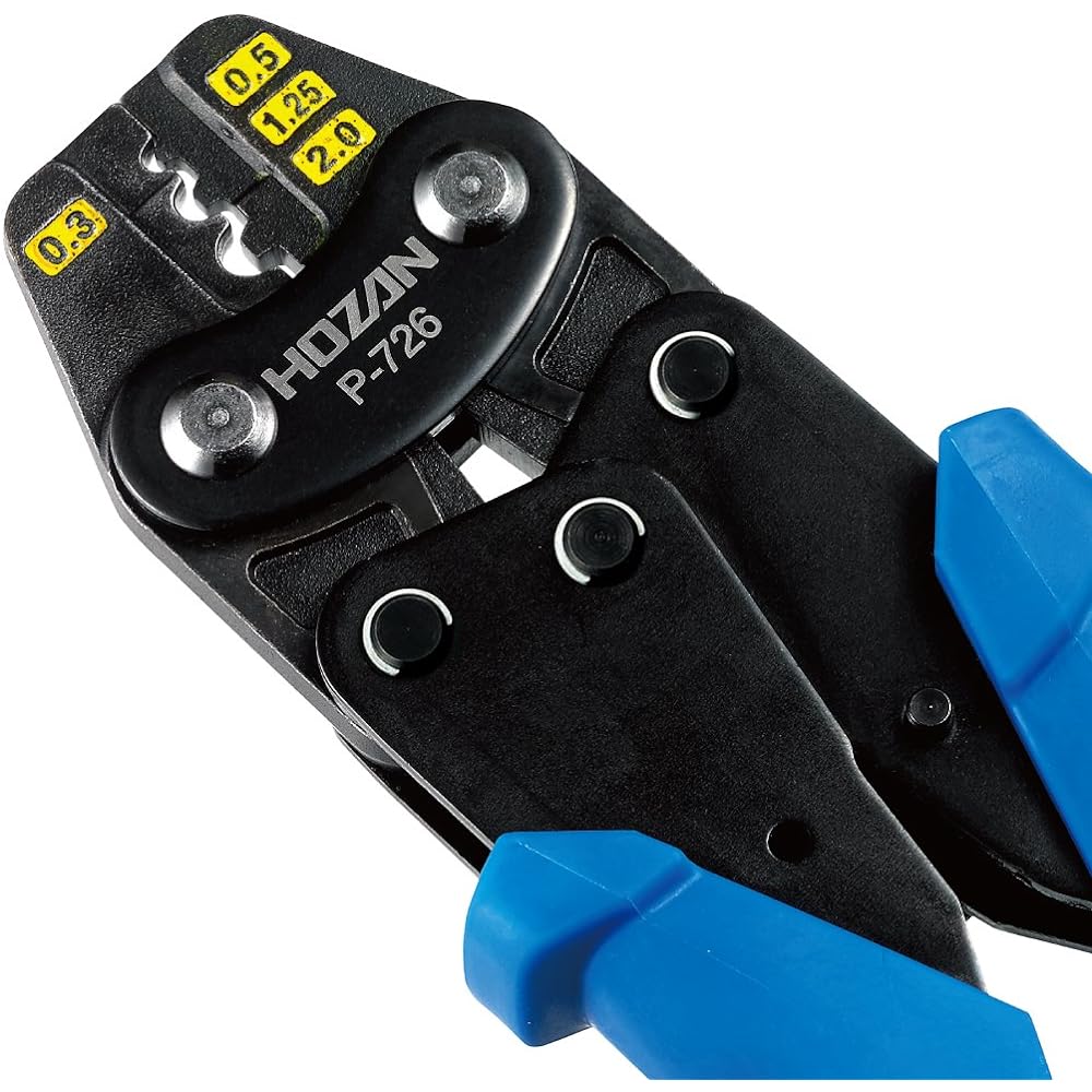HOZAN Crimping Tool, Crimping Pliers, Bare Crimp Terminal, Bare Crimp Sleeve, Compatible with 0.3/0.5/1.25/2 P-726