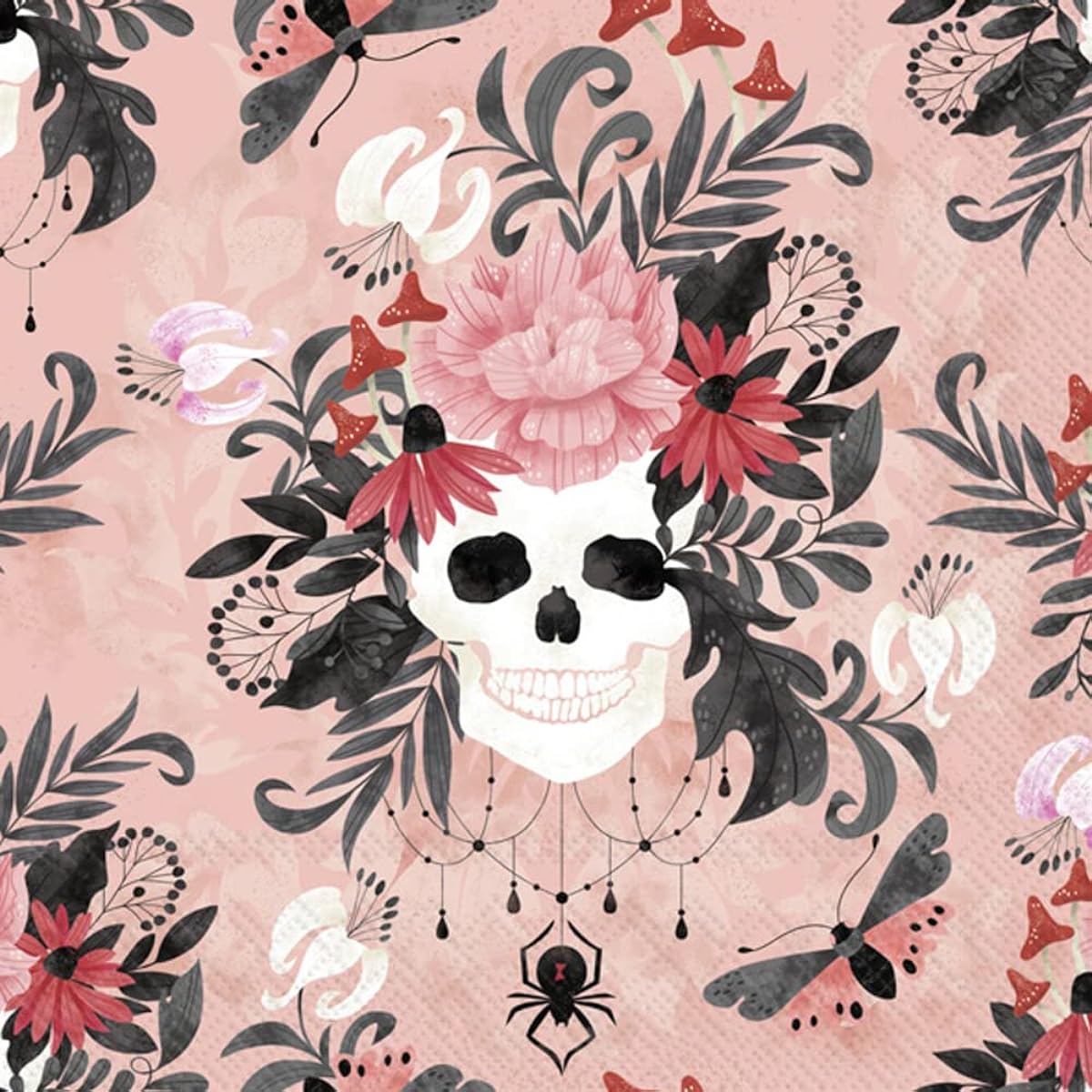 Boston International IHR Day of the Dead Fall Halloween 3-Ply Paper Napkins, Cocktail Size, 20 Count