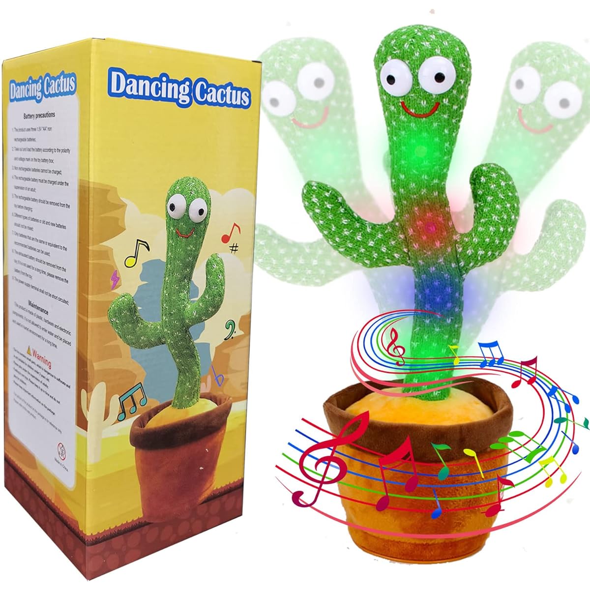 Kids Toys Talking Cactus Toy Plush Toy Interactive Toys Toddlers Repeat Singing Electronic Plush Figure Toys Baby Boys Girls Birthday Talking Cactus Toy