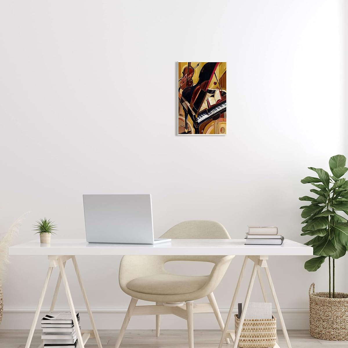 Stupell Industries Musical Instruments Modern Piano Wood Wall Art Designed by Paul Brent