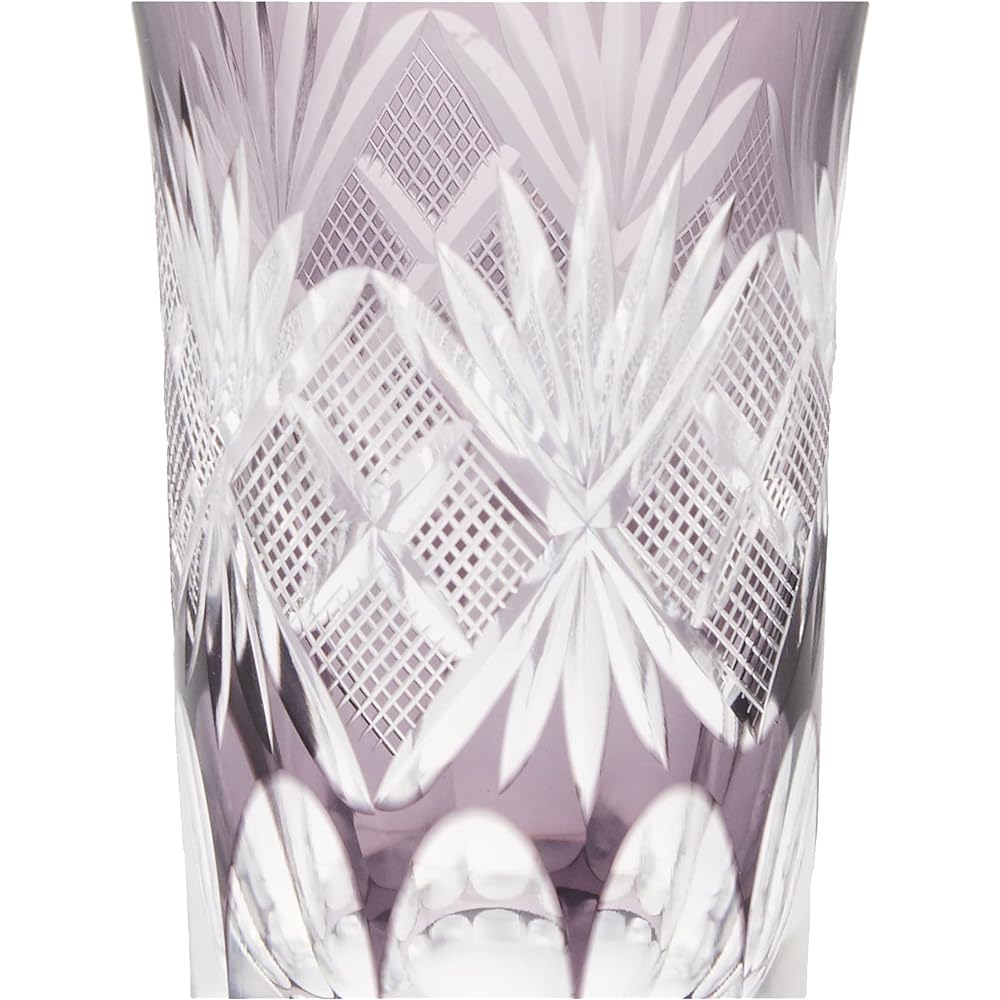 Tajima Glass Edo Purple Kiriko Sip Beer/Uoko Kiriko Purple