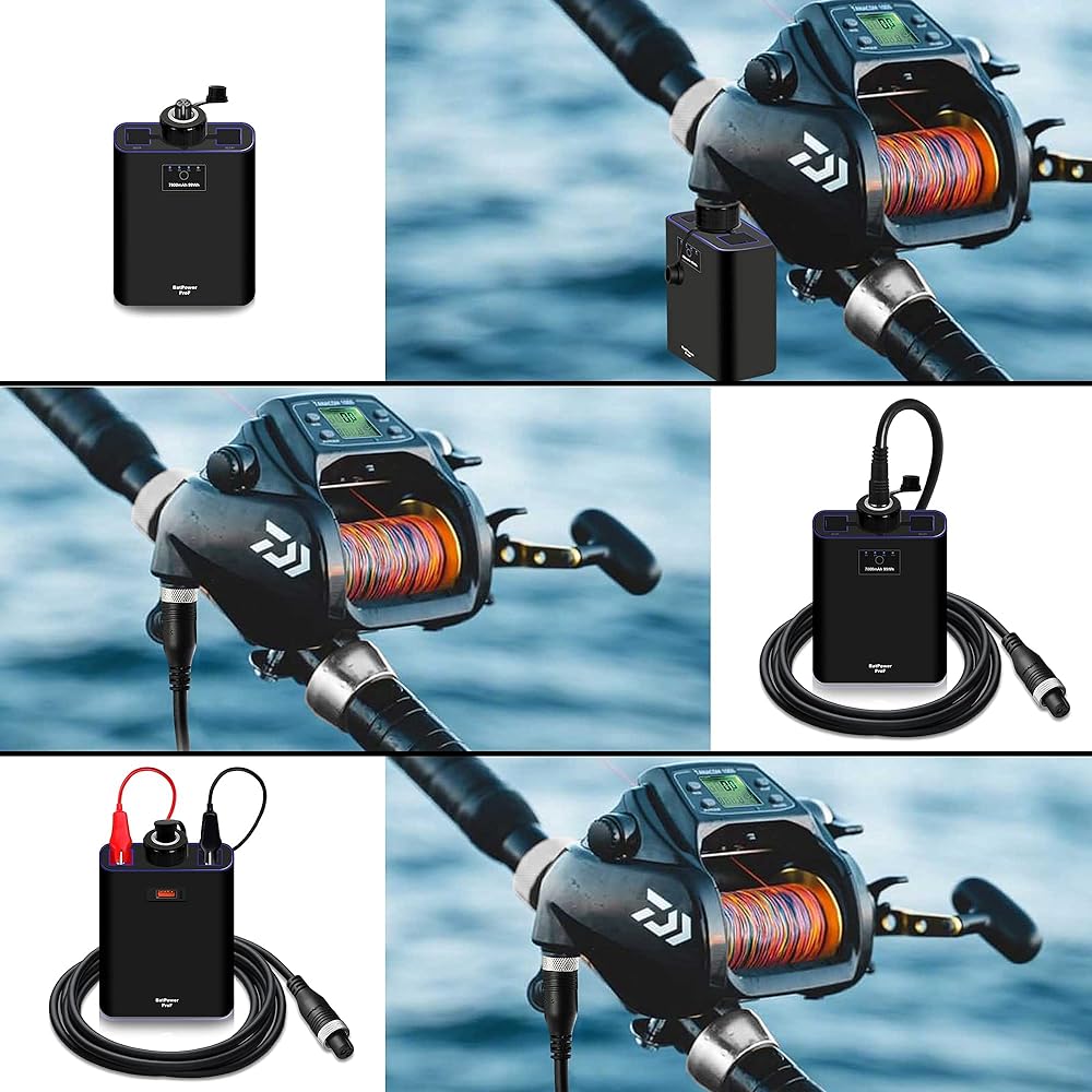 BatPower ProF 7800mAh Electric Fishing Reel Battery Compatible with Daiwa Tanacom 1000 750 500 Seaborg Leobritz Power Assist Reel BeastMaster ForceMaster 9000 6000 Plays 4000 Plemio (2 Pin power cord and reel battery charger included as standard)
