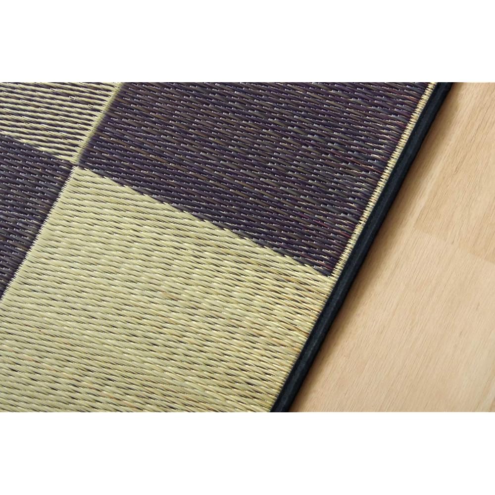 Ikehiko Igusa Rug Carpet Made in Japan "F Block 2" Gray Approx. 191 x 191 cm (Back: Urethane)