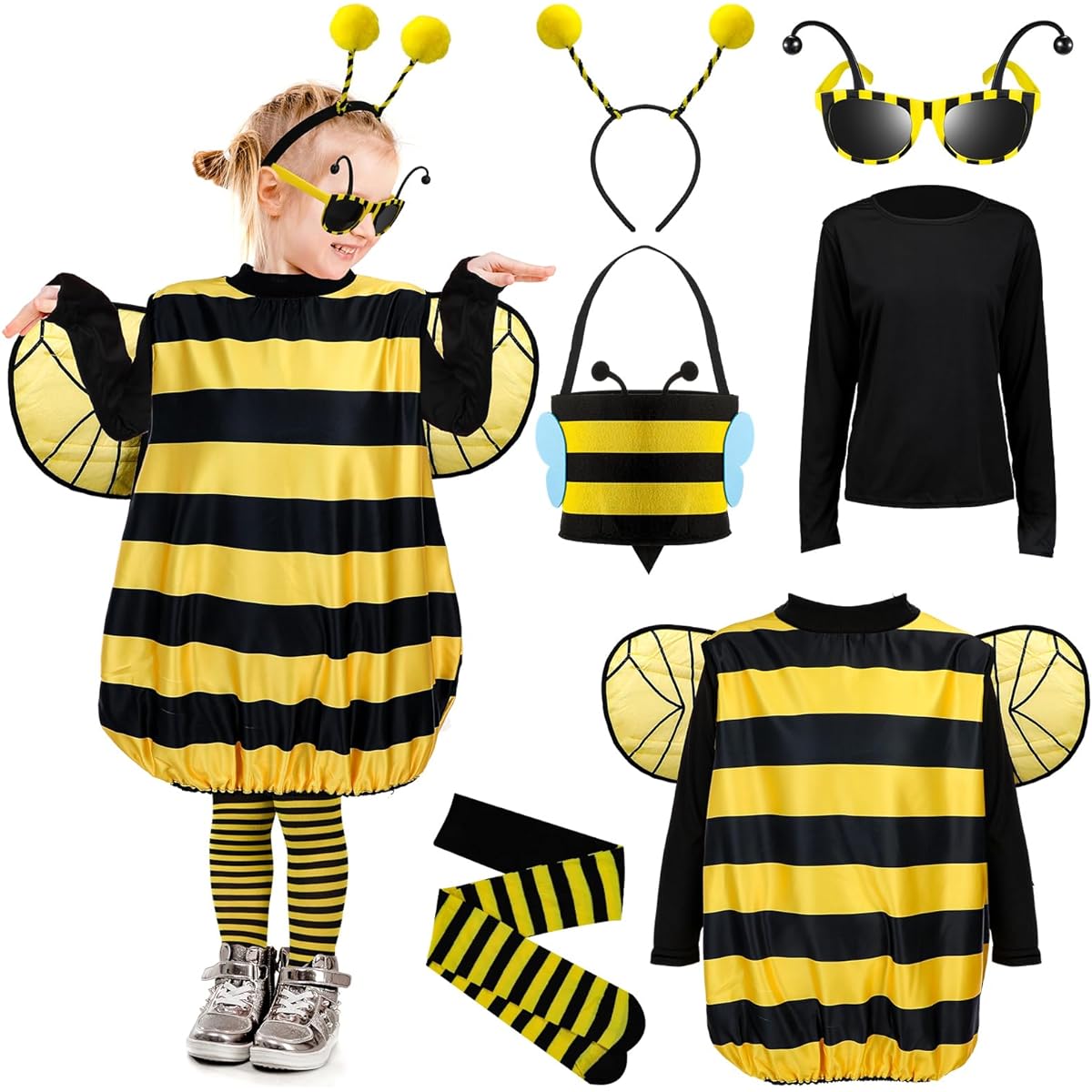 Bee Costume Kit Halloween Bee Cosplay Costume Women's Bee Costume Accessories Halloween Bee Cosplay Party Favors