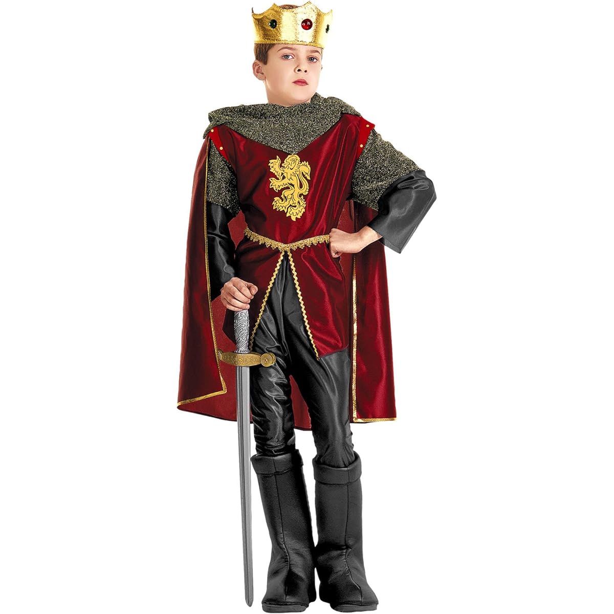 Children's Royal Knight 140cm Costume Medium 8-10 yrs (140cm) for Mediaeval Middle Ages Fancy Dress