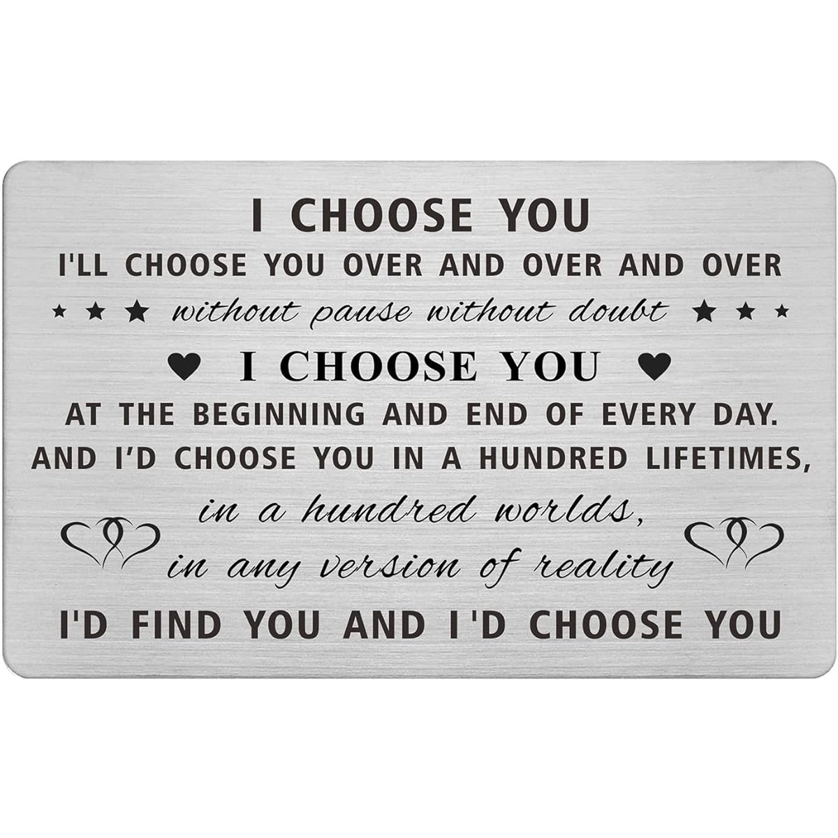 Jzxwan I Choose You Gifts, Romantic Wedding Anniversary Cards, Meaningful Wedding Day Gifts for Groom from Bride, Personalized Wedding Anniversary Card Gifts, Sentimental Gift Ideas for Boyfriend