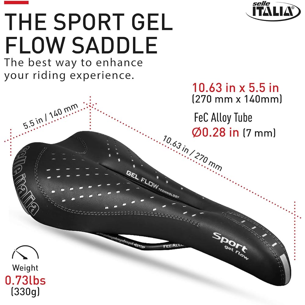 Selle Italia SELLA ITALIA SPORT Gel FeC BLK FLOW Saddle
