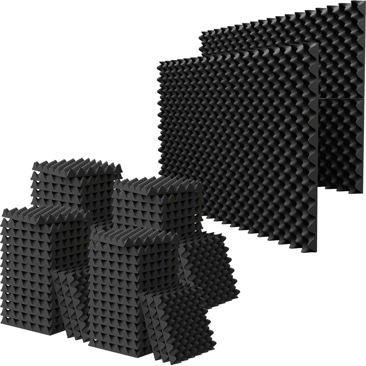 WVOVW 18 Pack 1.5" x 12" Acoustic Foam Soundproof Egg Crate Foam (Most Soundproof Designs) Upgraded Acoustic Panels Fireproof Soundproof Foam Panels for Walls/Doors/Sound Foam Black
