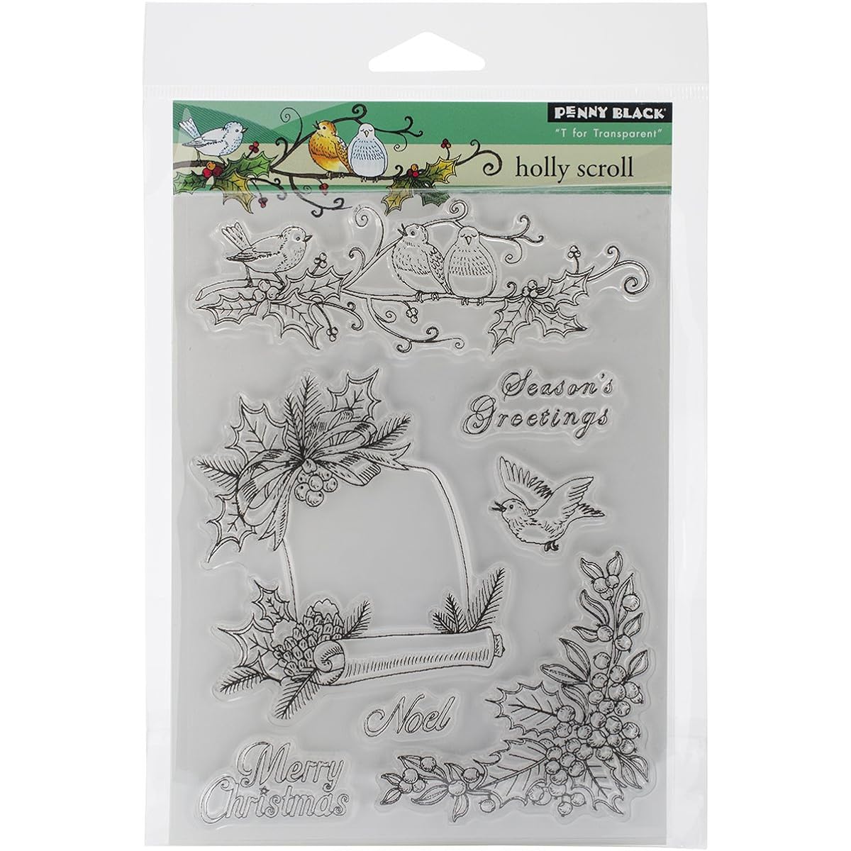Penny Black Clear Stamps 5"X7.5" Sheet-Holly Scroll (Parallel Import)