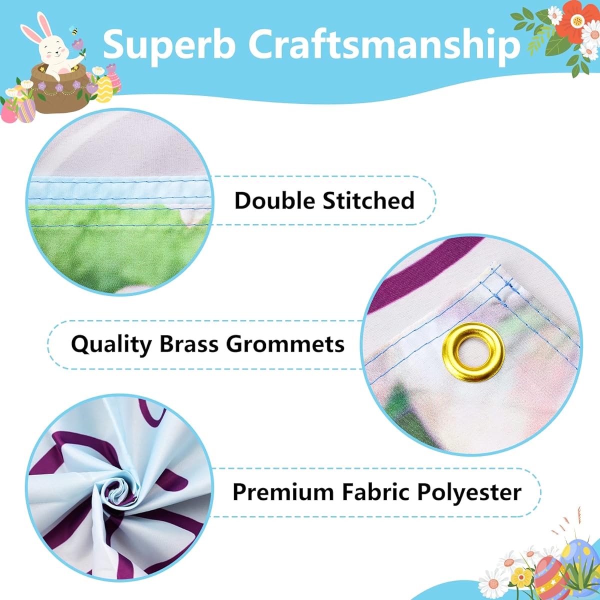 Arosche Easter Decorations He is Risen Banner 72" x 48" Backdrop Cross Lily Religious Christian Photo Spring Summer Seasonal Holiday Backdrop Indoor Outdoor Garden Yard Party Home Decor