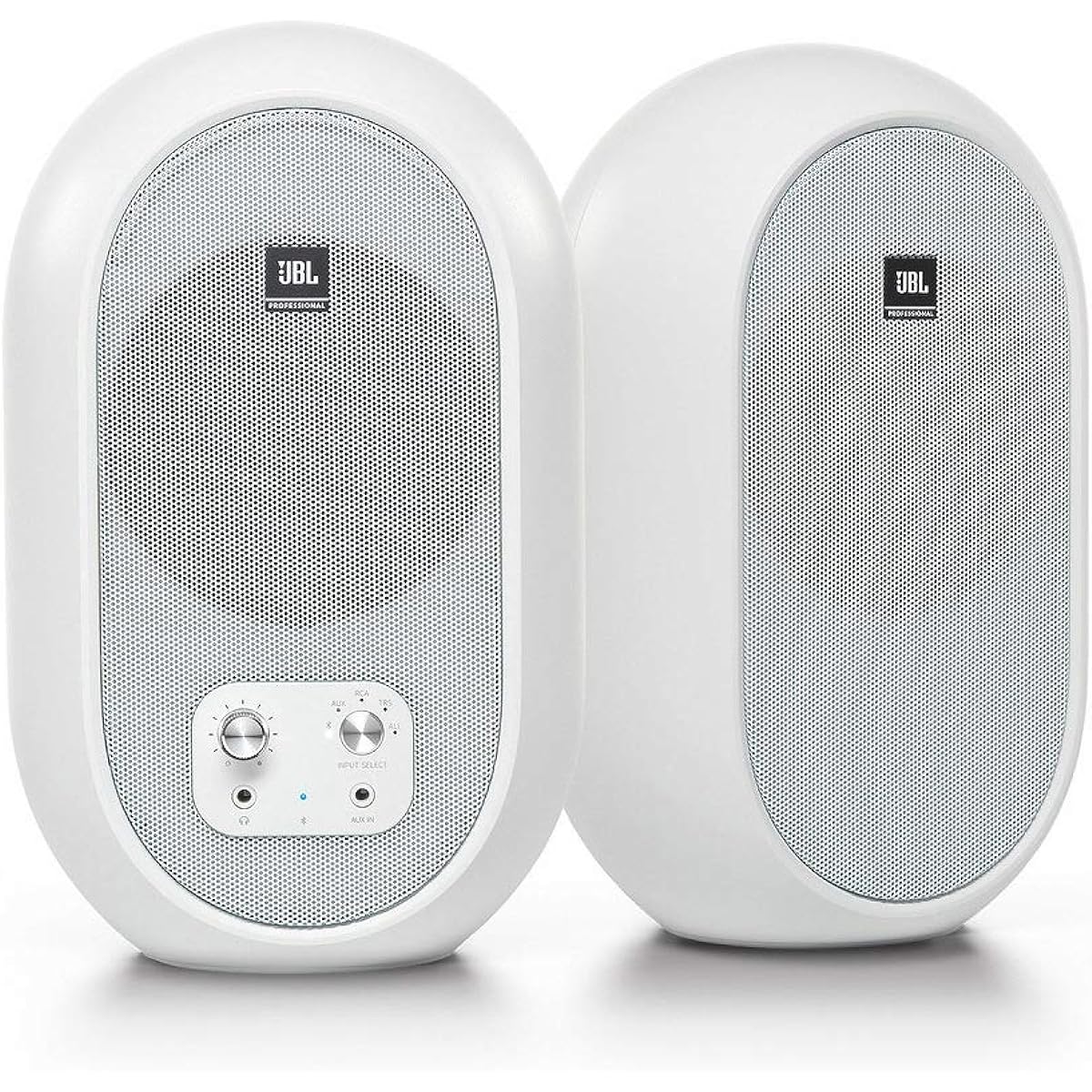 JBL Professional 104-BTW-Y3 Powered 2Way Full Range Studio Monitor Speaker 3 Year Warranty Model Built-in Amplifier 30W + 30W High Output Compatible with Bluetooth 5.0 (White)