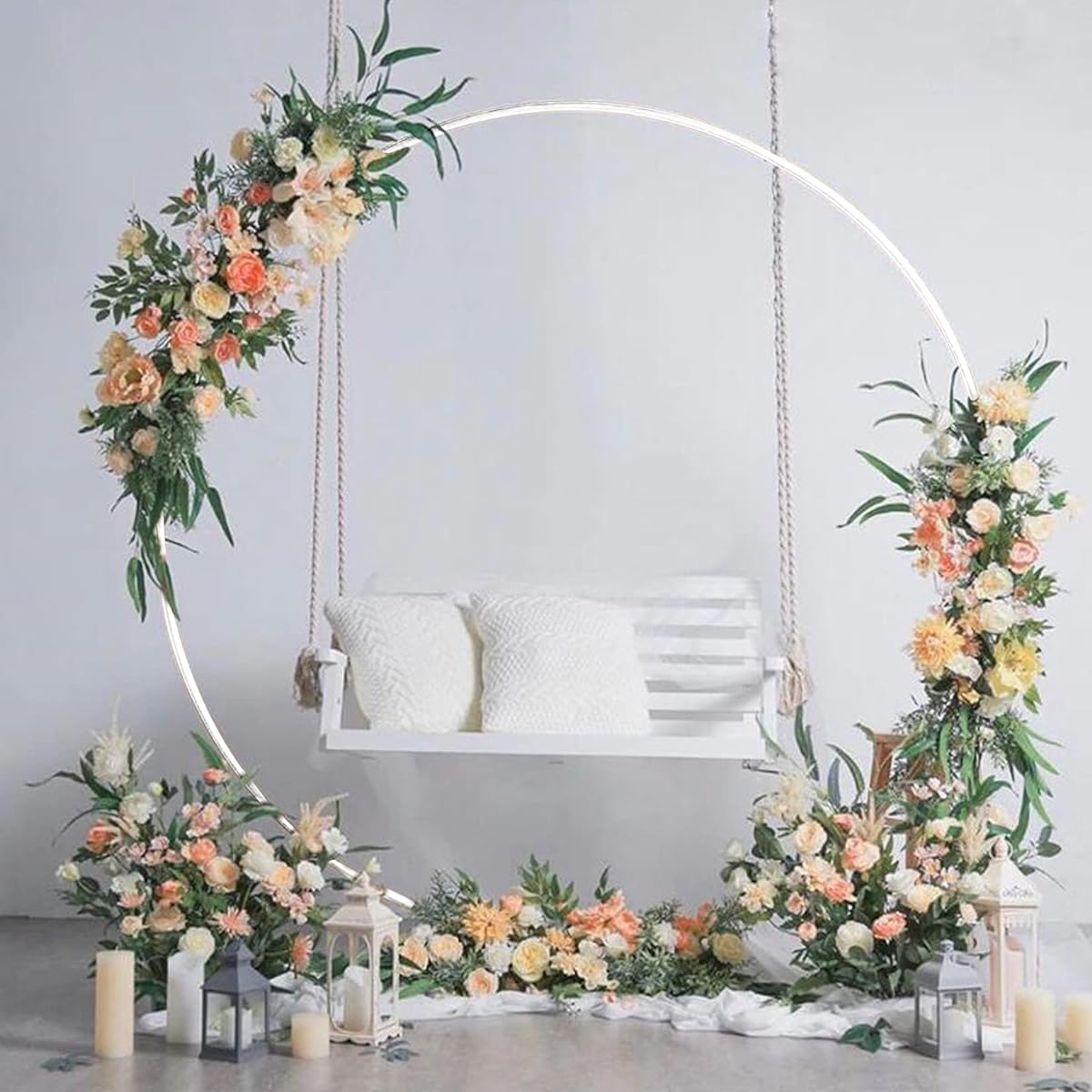 Flower Arch Balloon Arch Gardening Arch Wedding Reception Party DIY Ornament Decoration Stylish Flower Decoration Welcome Space Commemorative Photo Round Width 210cm x Height 200cm