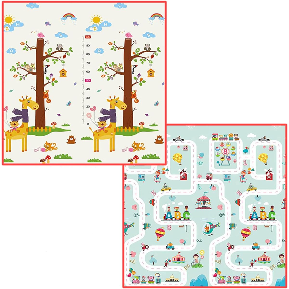 Foldable, For Children, Thin, Thick, Can be Used on Both Sides, Play, Learn, Fun, Storage, Safe, Tasteless, Shock Absorbing, Easy to Clean, Safe Material, Stylish, Soundproof, Waterproof, Foldable, Baby Shower, Room Mat, Floor Mat, Home, Nap Mat, Gift, A