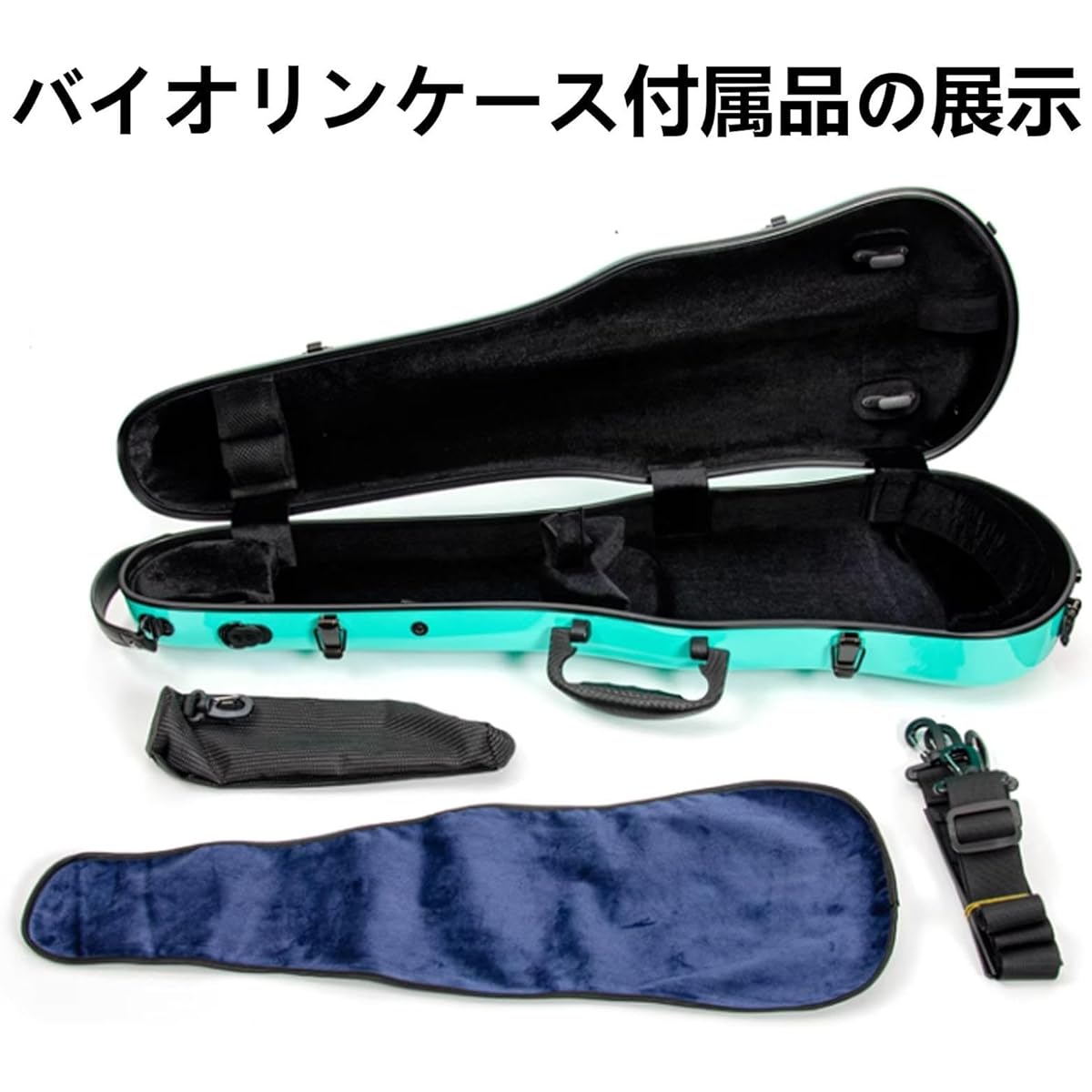 Violin Case, 4/4 Full Size Violin Hard Case with Hygrometer, Portable Lightweight Violin Case Backpack, Violin Backpack, Violin Protection Box Carbon Fiber, Violin Backpack for Violinists, Carry-on, Blue