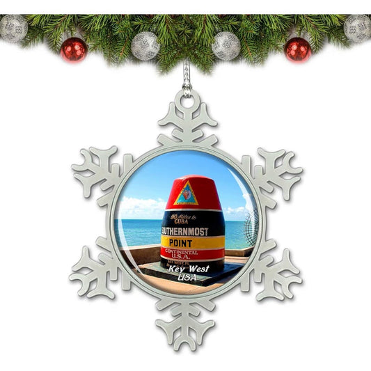 Umsufa USA America Southern Point Key West Christmas Ornament Tree Decoration Crystal Metal Souvenir Gift