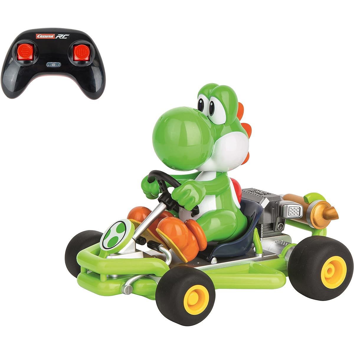 Carrera 200988 RC Officially Licensed Mario Kart Pipe Kart Yoshi 1:18 Scale 2.4GHz Remote Radio Control Car with Rechargeable LiFePO4 Battery - Kids Toys for Boys/Girls