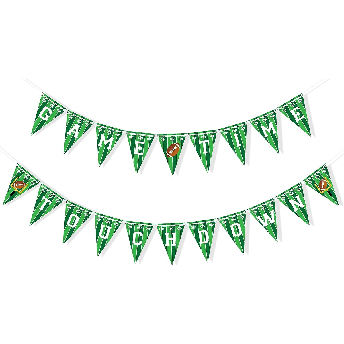 Uniwish 2 Pieces Game Time Banner Touchdown Banner Football Party Decorations Garland Football Welcome Sign Sports Theme Birthday Party Supplies Photo Backdrop