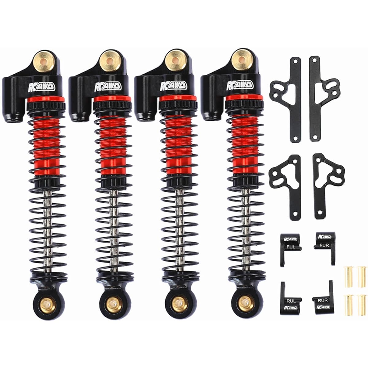 RCAWD 58mm SCX24 Shock Flex Blade Holder Mount Set for 1/24 Axial SCX24 AX24 Front Rear Shock Tower Upgrade Parts Black