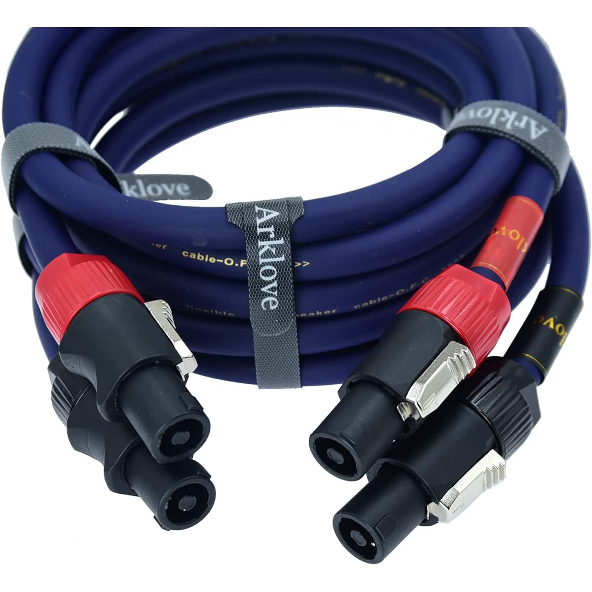 Heavy Duty 2 Pack Pro Speakon to Speakon Male Speaker Wire Lock Cable Pair 13AWG Patch Professional Audio Cable Cord with NL4 NL4FC Port Connector for Para Bocinas de DJ Feet 4 Conductor 6 Feet