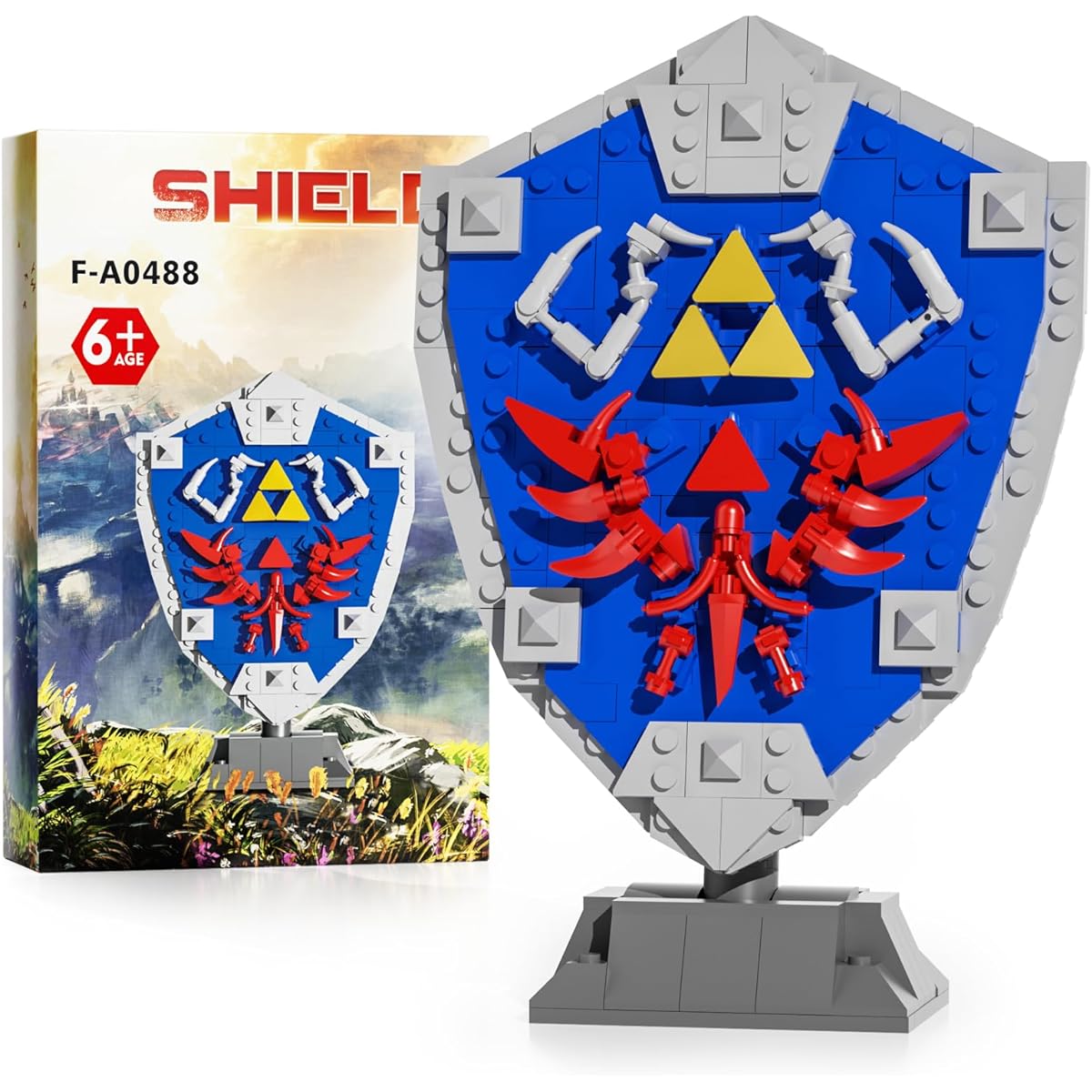 BOTW Taojiyuan Hylian Shield Building Blocks Micro Hyrule Master Sword Toy Shield Building Set Game Collectors Gift Ages 6+ (314 Pieces)