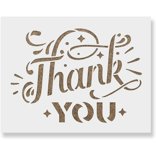 Thank You Stencil Template Wall Painting Crafts - Reusable Stencils in Small and Large Sizes 55"x35"