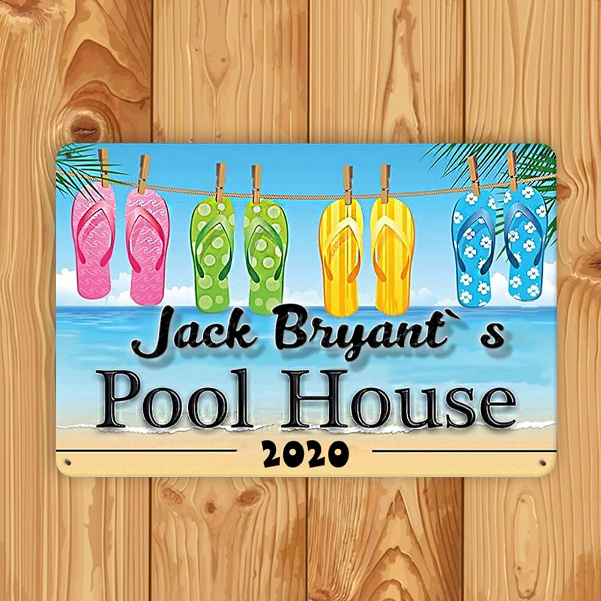 Resbai Personalized Pool House Signs Custom Name Signs Patio Backyard Decor Swimming Pool Signs Farm Pool Patio Wall Decor Indoor and Outdoor Plaques
